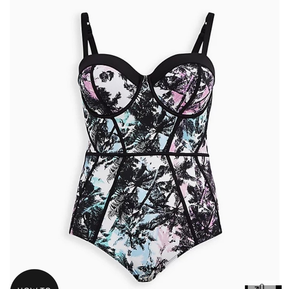 New! Torrid sz 4 Palms Tropical Bathing Swim‎ Suit 4X